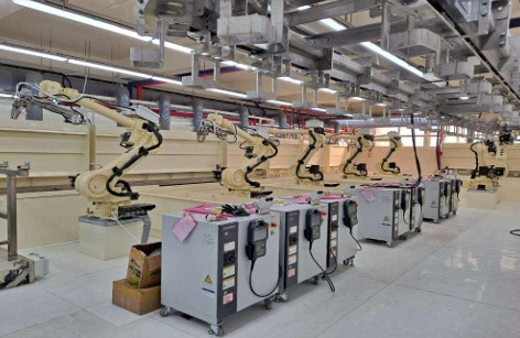 로봇 자동화 전처리 라인(다수 로봇 구성)